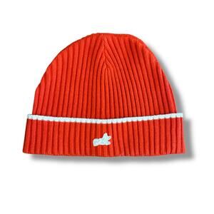 Akoo Empire Red Knit Beanie Hat One Size Acrylic Ribbed Logo Streetwear